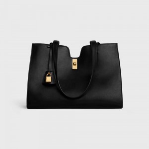 Celine 16 in SMOOTH CALFSKIN Cabas Black | CL-593079