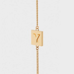 Celine Alphabet Y in Brass with Gold finish Bracelets Gold | CL-592234