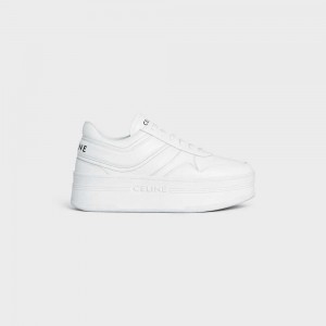 Celine BLOCK SNEAKERS WITH WEDGE OUTSOLE in CALFSKIN Sneakers Optic White | CL-592547