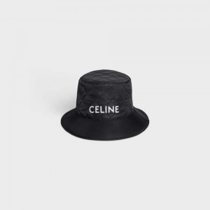 Celine BUCKET IN NYLON TWILL Hat Black | CL-592350