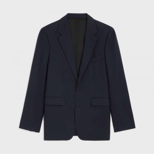 Celine CLASSIC IN WOOL GABARDINE Jackets Navy | CL-591982