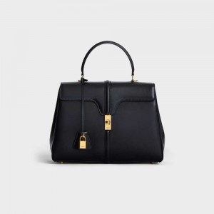 Celine Classique Bag in satinated calfskin 16 Black | CL-593278