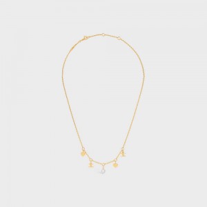 Celine Cœur Charms in Brass with Gold Finish and Resin Pearl Necklaces Gold / Ivory | CL-592242