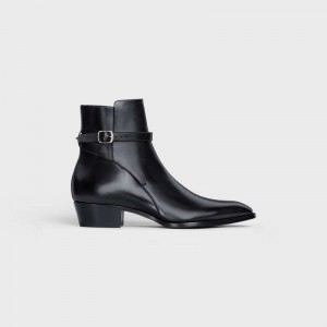 Celine DRUGSTORE JODHPUR in Shiny calfskin Boots Black | CL-591871