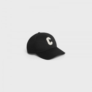 Celine INITIAL BASEBALL IN COTTON Cap Black | CL-591696