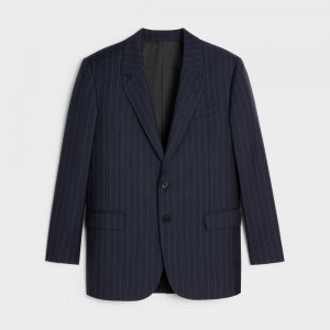 Celine Jude in lightweight striped twill Jackets MARINE/CRAIE | CL-592661