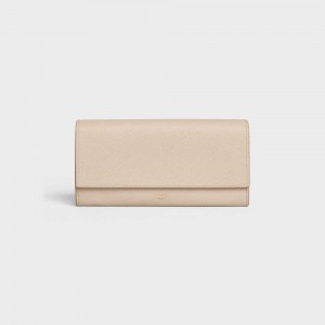 Celine Large flap in Grained calfskin Wallets Nude | CL-592996