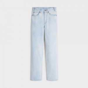 Celine MARGARET JEANS IN SUN-FADED WASH DENIM Pants SUN FADED WASH | CL-592716