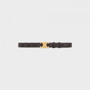 Celine Medium Triomphe in Triomphe Canvas Belts Tan | CL-592455