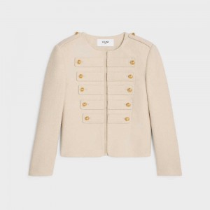 Celine Military in tweed Jackets CREME | CL-592636