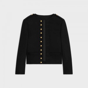 Celine Military in wool cloth Jackets Black | CL-592635