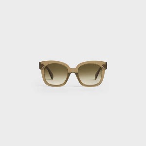 Celine Oversized S002 in Acetate Sunglasses Transparent Khaki | CL-592438