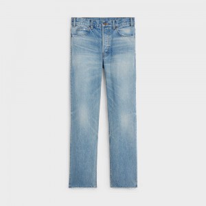 Celine POLLY JEANS IN STEEL BLUE WASH DENIM Pants STEEL BLUE WASH | CL-592711