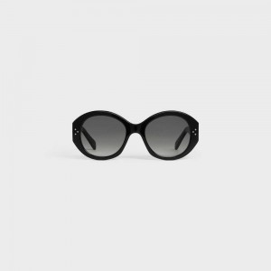 Celine Round S240 in Acetate Sunglasses Black | CL-592432