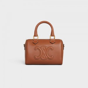 Celine SMALL BOSTON in Smooth Calfskin Cuir Triomphe Tan | CL-593149