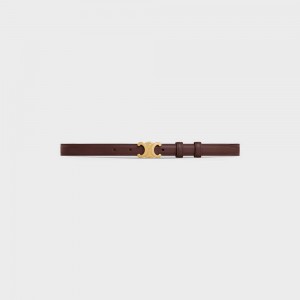 Celine Small Triomphe in Taurillon Leather Belts Chestnut | CL-592464