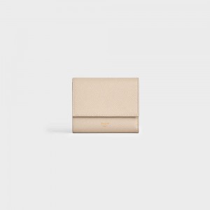 Celine Small trifold in Grained calfskin Wallets Nude | CL-593006