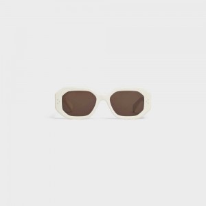 Celine Square S255 in Acetate Sunglasses Ivory | CL-592404