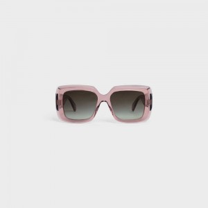 Celine Square S263 in Acetate Sunglasses Transparent Rose Caramel | CL-592377