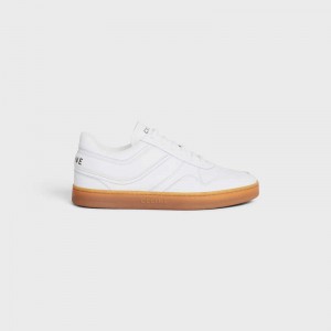 Celine TRAINER LOW LACE-UP in CALFSKIN Sneakers Optic White/Beige | CL-591903