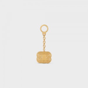 Celine TRIOMPHE HELIX CHARM in Brass Leather Goods Accessories Gold | CL-592917