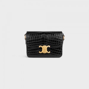 Celine Teen Bag in Niloticus Crocodile Triomphe Black | CL-593208