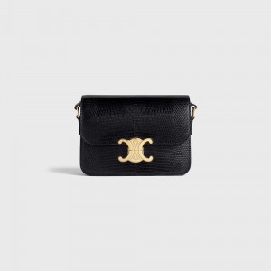 Celine Teen Bag in lizard Triomphe Black | CL-593213