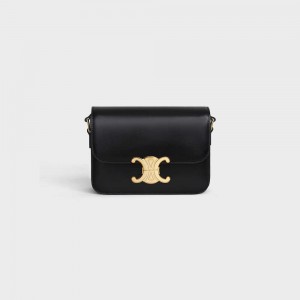 Celine Teen Bag in shiny calfskin Triomphe Black | CL-593196