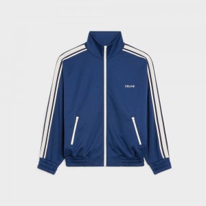 Celine Tracksuit in double face jersey Jackets Blue/White | CL-592676