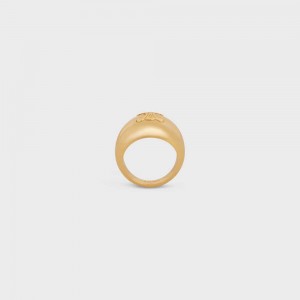 Celine Triomphe Bold in Brass with Gold Finish Rings Gold | CL-592190