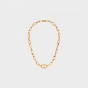 Celine Triomphe Link in Brass with Gold Finish Necklaces Gold | CL-592251