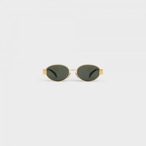 Celine Triomphe Metal 01 in Metal Sunglasses Gold / Green | CL-592399