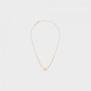 Celine Triomphe Suspended in Brass with Gold Finish Necklaces Gold | CL-592247