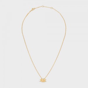 Celine Triomphe Trio in Brass with Gold Finish Necklaces Gold | CL-592249