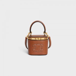 Celine VANITY CASE CUIR TRIOMPHE IN SMOOTH CALFKSIN Mini Bags Tan | CL-593039