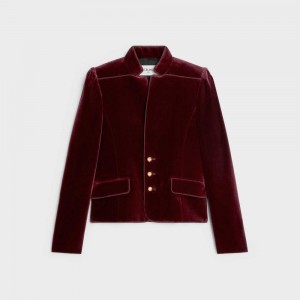 Celine Victorian in cotton velvet Jackets Bordeaux | CL-592652