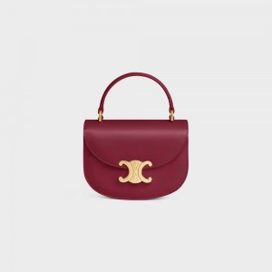 Celine besace triomphe in SHINY CALFSKIN Mini Bags Carmin | CL-593030