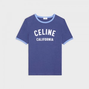 Celine california 70 s in cotton jersey T-shirts OBSCURE BLUE / LIGHT BLUE / CR | CL-592774