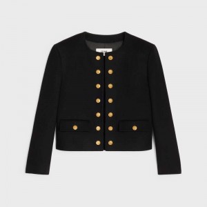 Celine chasseur in wool cloth Jackets Black | CL-592006