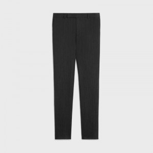 Celine classic in striped wool Trousers Black & White | CL-592024