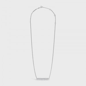 Celine in Brass with Rhodium Finish Necklaces Silver | CL-591665