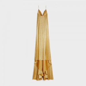 Celine lingerie in crepe lamé Dresses Gold | CL-592864