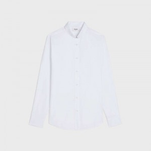 Celine loose with inverted collar in cotton poplin Shirts White | CL-592177