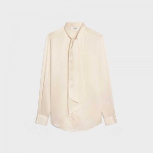 Celine romy in satin silk Shirts Off White | CL-592813