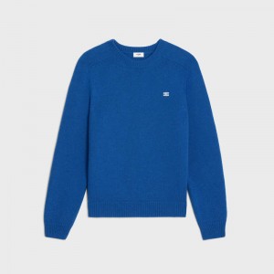 Celine triomphe crew neck in cashmere wool Knitwear Royal Blue | CL-592097