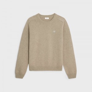 Celine triomphe crew neck in wool and cashmere Knitwear Sand | CL-592099