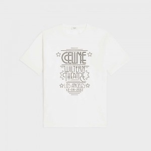 Celine wiltern in cotton jersey T-shirts dirty white/ black | CL-592786