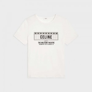 Celine wiltern in cotton jersey T-shirts dirty white/ black | CL-592773