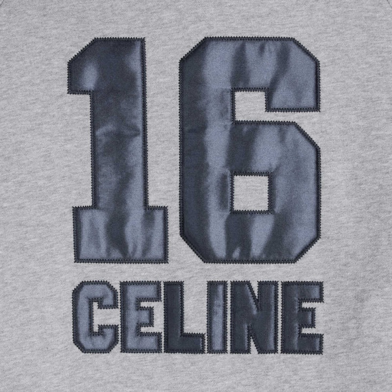 Celine 16 hoodie in cotton fleece Dresses grey / navy | CL-592880