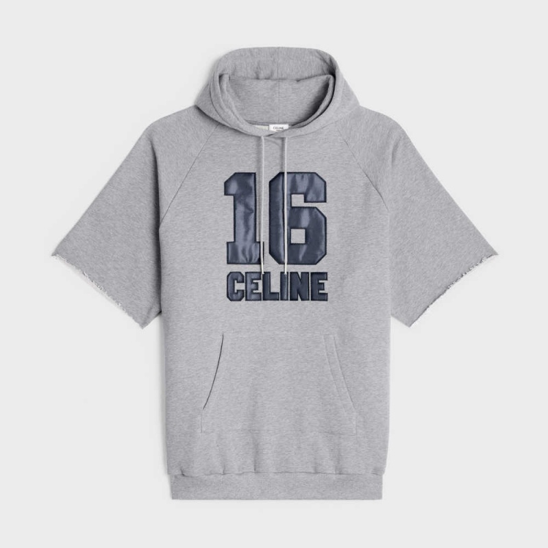 Celine 16 hoodie in cotton fleece Dresses grey / navy | CL-592880